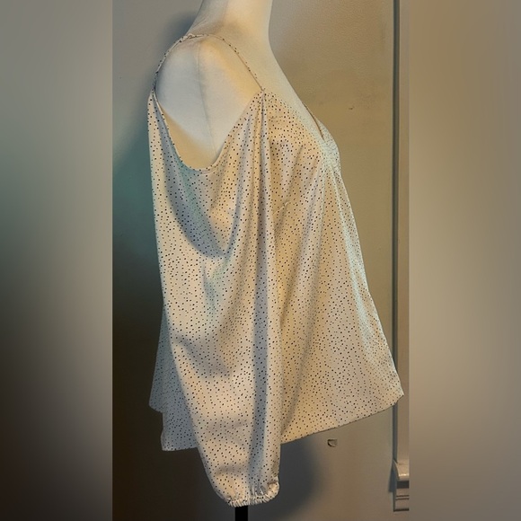 RW&CO. Cream Spaghetti Strap Top with Black Dots - Picture 5 of 10